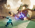 Atlas Fallen: Reign of Sand oyunundaki bir savaşı gösteren bir görsel.
