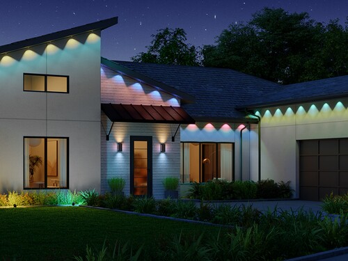 Govee Permanent Outdoor Lights 2 Pro, birden fazla aydınlatma bölgesi ile gösterilmiştir