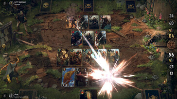 Thronebreaker: The Witcher Tales oyunundaki bir savaşı gösteren bir resim.