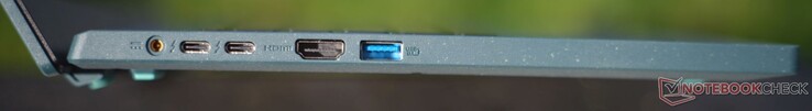 Sol: Şarj bağlantı noktası, 2x Thunderbolt 4, HDMI 2.1, USB-A 3.2 Gen1
