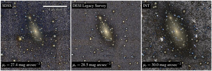 IC 1101'i gösteren farklı görseller.