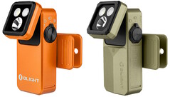 Olight Oclip 2 Pro (sol) ve Oclip 2 Ultra (sağ), ışığı rahatça yönlendirebilmeniz için eğilebilir başlıklara ve dönebilen klipslere sahiptir.