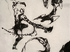 God of War'da Kratos için ilk konsept çizim