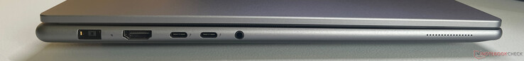 Sol: DC-in, HDMI 2.1-out, 2x Thunderbolt 4, 3,5 mm combo ses jakı