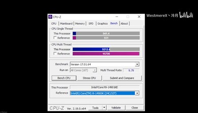 14901KE, CPU-Z ile karşılaştırıldı
