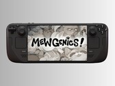 Mewgenics'in logosu ve Steam Deck. 