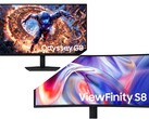 Samsung Odyssey G8 (üstte) ve ViewFinity S8 (altta).