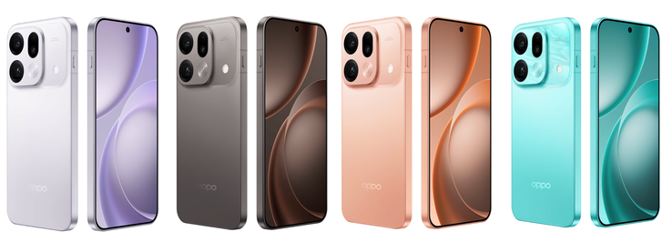 Find X9s Pro'nun tüm renk seçeneklerindeki resmi görselleri.