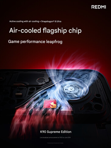 Redmi K90 Ultra’nın aktif soğutma fanı (makine çevirisi)