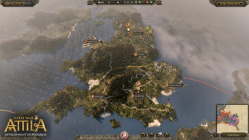 Total War: Attila'daki dünya haritasını gösteren bir görsel.