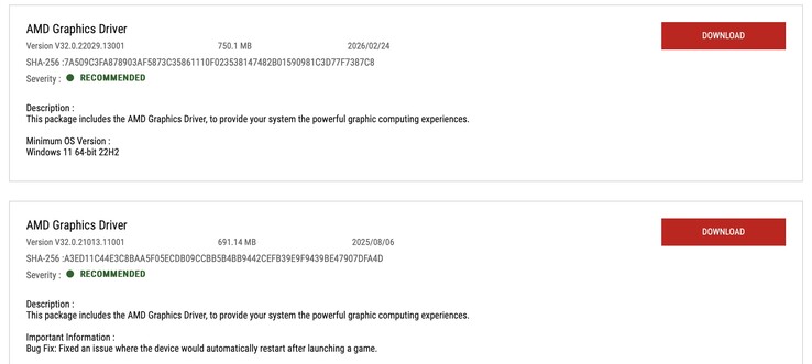 Sürücü güncellemesi, ilginç bir şekilde, daha önce olduğu gibi aynı dalda gerçekleşiyor.