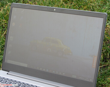 Using the IdeaPad S145-15API outdoors on an overcast day