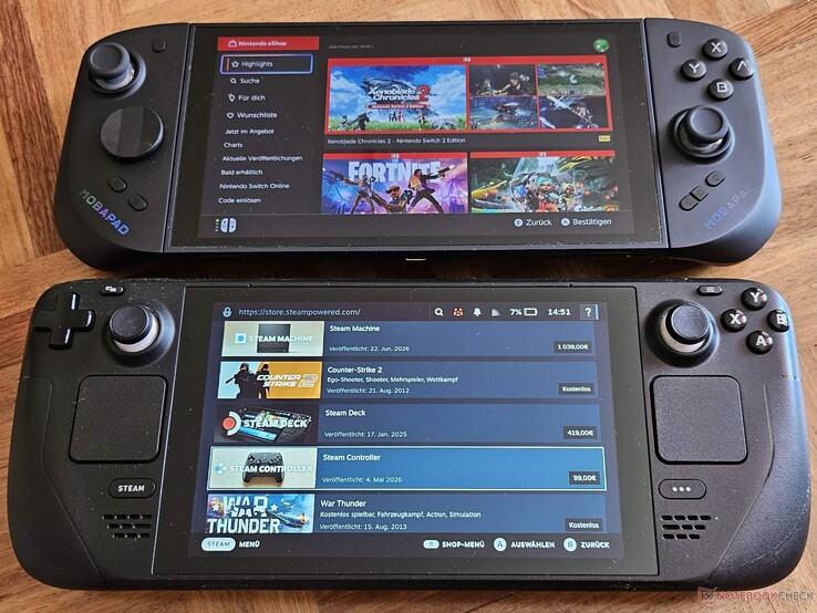 M12S kontrolcüleri ile Switch 2, Steam Deck ile neredeyse aynı boyuttadır.