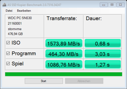 AS SSD - kopyalama testleri