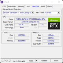 CPU-Z: Nvidia GeForce RTX 3050