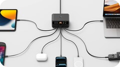 Yedi cihaz USB-C veya USB-A üzerinden aynı anda toplam maksimum 350 watt ile çalıştırılabilir.