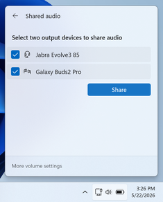 Ayar menüsünden birbiriyle uyumlu iki Bluetooth LE Audio cihazını seçme.