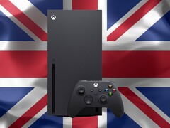 Xbox Series X Birleşik Krallık bayrağı önünde görülüyor