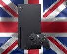Xbox Series X Birleşik Krallık bayrağı önünde görülüyor