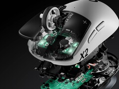 Orijinal Logitech G Pro X2 Superstrike’ın parçalara ayrılmış görünümü.