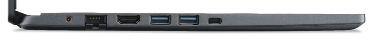 Sol taraf: Güç kaynağı, Gigabit Ethernet, HDMI, 2x USB 3.2 Gen 1 (Tip-A), Thunderbolt 4 (Tip-C; Güç Dağıtımı, DisplayPort)