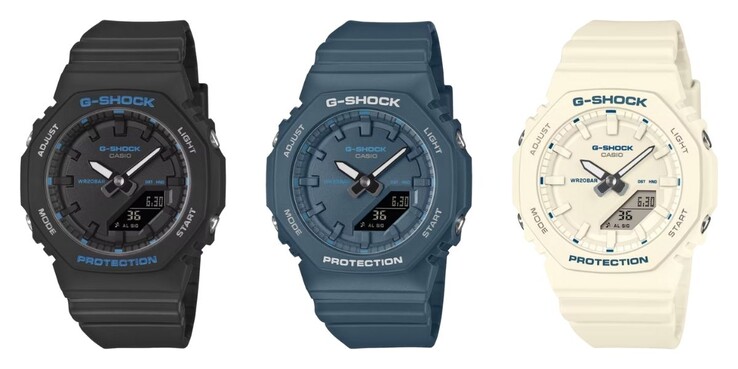 Soldan sağa: Casio G-Shock GMA-P2100BA-1A, GMA-P2100BA-2A ve GMA-P2100BA-7A saatleri. (Resim kaynağı: Casio)