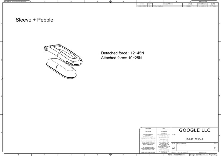 Google Fitbit Air 2D CAD tasarımı.