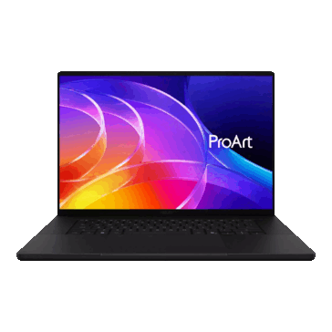 Asus ProArt P16, ekranı ve klavyesi görünür şekilde önden gösteriliyor