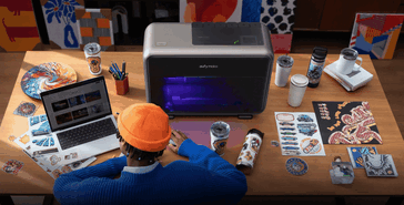 E1 UV yazıcı iş akışı.