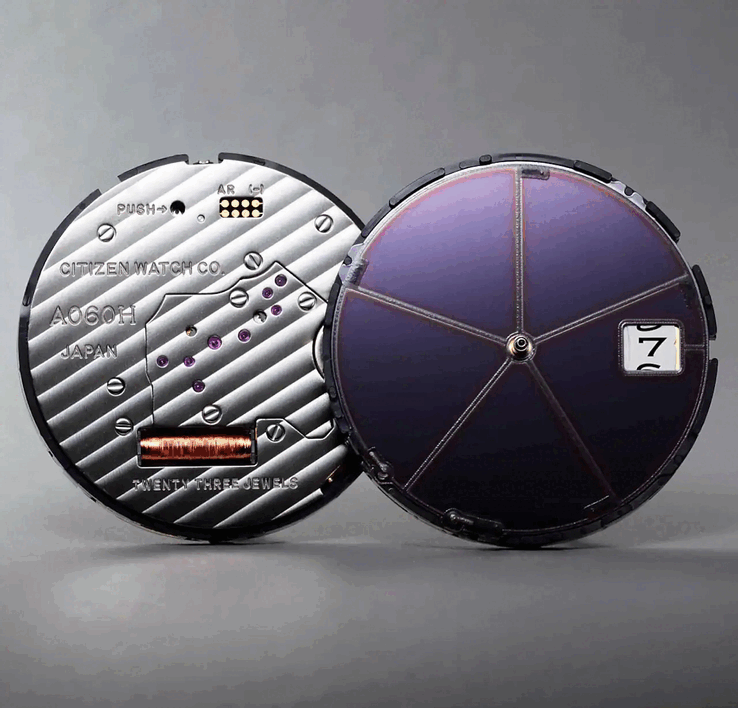 Citizen'in yüksek hassasiyetli Caliber A060 Eco-Drive mekanizması ile güçlendirilmiştir.