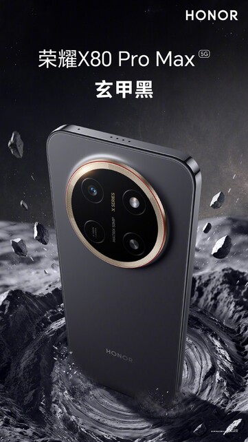 Honor 'in Mystic Black renkli X80 Pro Max modeli.