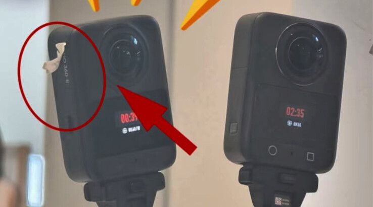 Osmo 360'ın yanında, soldan sağa doğru, henüz piyasaya sürülmemiş Osmo 360 II.
