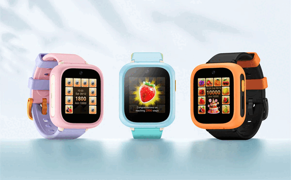 TCL Kids Watch K5, Dawn Pink, Sky Blue ve Meteor Orange renk seçenekleriyle satışta.