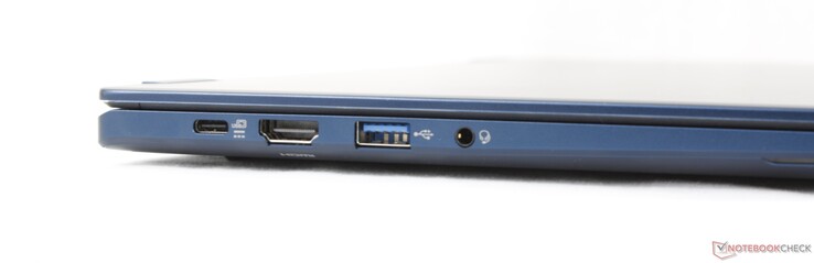 Sol: USB-C 4.0 (Power Delivery + DisplayPort destekli), HDMI 2.1, USB-A (5 Gbps), 3.5 mm kulaklık girişi