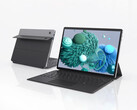 S13 Neo şu anda AliExpress'te 576 dolara satılmaktadır. Resimde: manyetik klavye takılı haldeyken dönüştürülebilir cihazın ön ve arka tarafını gösteren bir tanıtım fotoğrafı yer almaktadır.