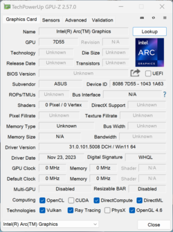 GPU-Z Intel Arc Graphics