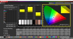 CalMAN ColorChecker (profil: Native, hedef renk uzayı: P3)