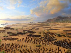 Steam'de şimdi %66 indirimde olan A Total War Saga: Troy'da bir orduyu gösteren bir görsel.