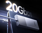 SSD kutusunun 10Gbps sürümü 29,99 ABD doları fiyatla satılıyor. Görselde: diğer modelin 20Gbps aktarım hızını vurgulayan bir tanıtım fotoğrafı.