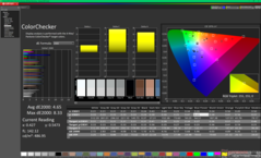 Kalibrasyondan önce ColorChecker (P3 ile karşılaştırıldığında)