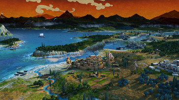 A Total War Saga: Troy oyununda yer alan birkaç şehri gösteren bir görsel.
