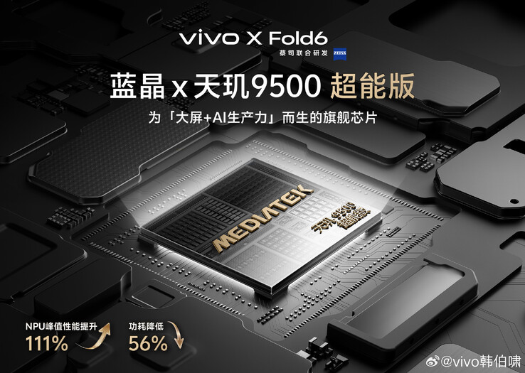 Vivo, yakında piyasaya sürülecek katlanabilir telefonunda Dimensity 9500 Super Edition işlemcisini kullanacağını doğruladı.