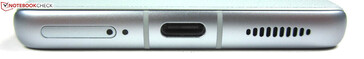 Alt: SIM yuvası, mikrofon, USB-C 2.0, hoparlör