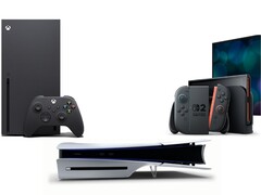 Resimde Xbox Series X, Sony PS5 Slim Disc Edition ve Nintendo Switch 2 görülüyor