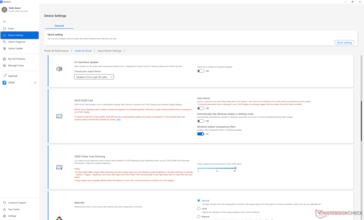 Yerleşik yazılım aracılığıyla erişilebilir OLED ve renk kontrolleri