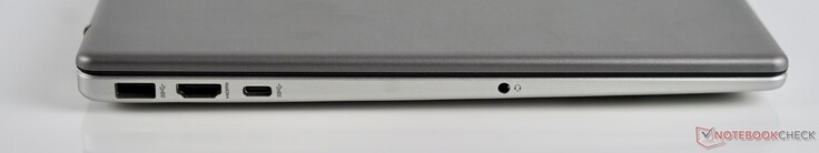 Sol: USB-A (5 GBit/s), HDMI 1.4b, USB-C (5 GBit/s), kulaklık bağlantı noktası