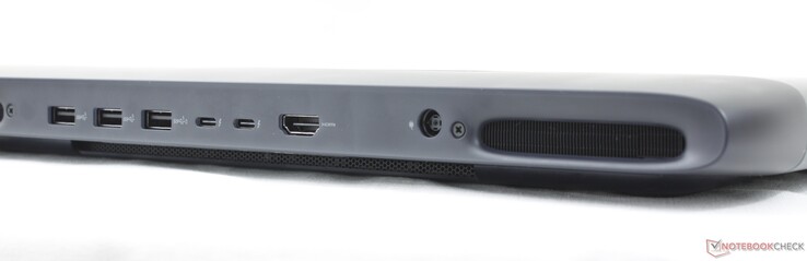 Arka: 3x USB-A 3.2 Gen. 1 (5 Gbps), 2x USB-C Thunderbolt 5 w / DisplayPort 2.1 + Güç Dağıtımı, HDMI 2.1, AC adaptörü