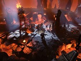 Age of Wonders 4'te bir ateş devine karşı savaşı gösteren bir görüntü.