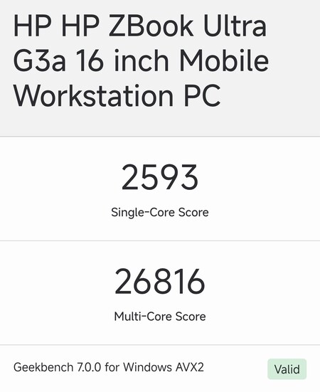 Geekbench'te yer alan HP ZBook Ultra G3a 16 inç modeli