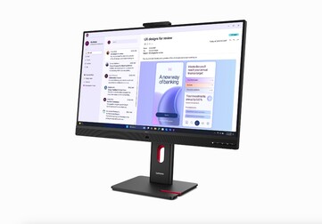 Yeni Lenovo ThinkVision T32UD monitörün önden görünümü.